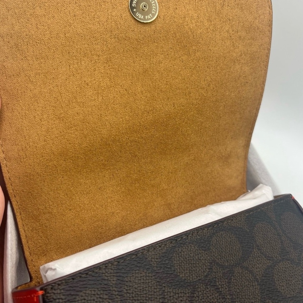 Coach Small Signature Bold Red Lyra Crossbody-CX809 - Picture 8 of 13